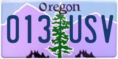 OR license plate 013USV