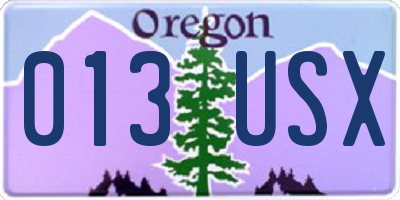 OR license plate 013USX