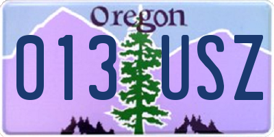 OR license plate 013USZ