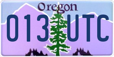 OR license plate 013UTC