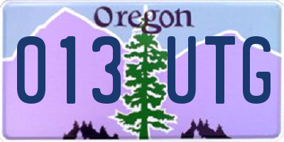 OR license plate 013UTG