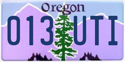 OR license plate 013UTI