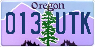 OR license plate 013UTK