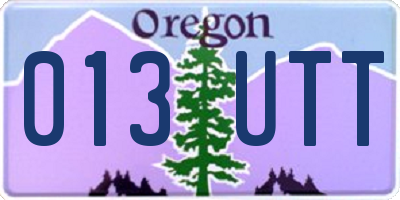 OR license plate 013UTT