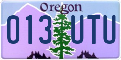 OR license plate 013UTU
