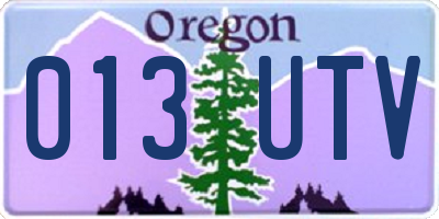 OR license plate 013UTV