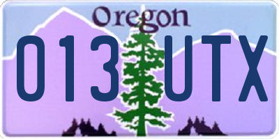 OR license plate 013UTX