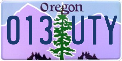 OR license plate 013UTY