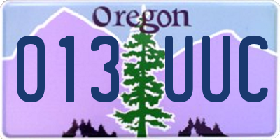 OR license plate 013UUC