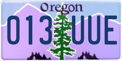 OR license plate 013UUE