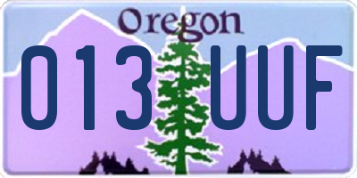 OR license plate 013UUF