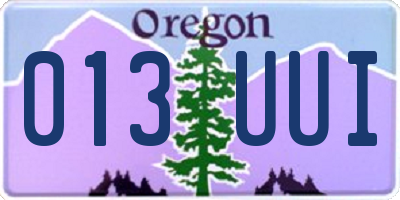 OR license plate 013UUI