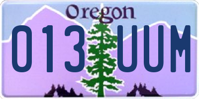 OR license plate 013UUM