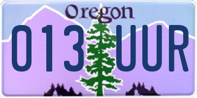 OR license plate 013UUR