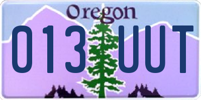 OR license plate 013UUT