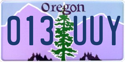 OR license plate 013UUY