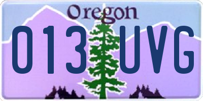 OR license plate 013UVG