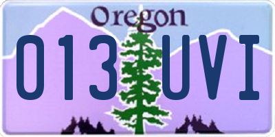 OR license plate 013UVI