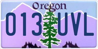 OR license plate 013UVL