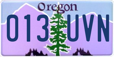 OR license plate 013UVN