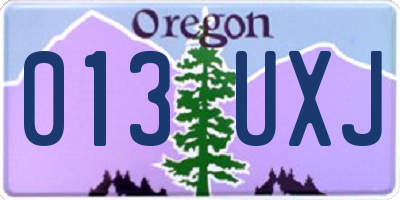 OR license plate 013UXJ