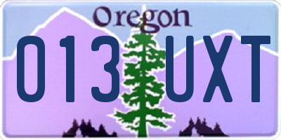 OR license plate 013UXT
