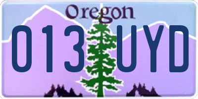 OR license plate 013UYD