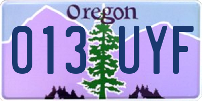 OR license plate 013UYF