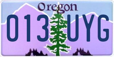 OR license plate 013UYG