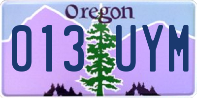 OR license plate 013UYM