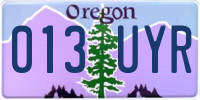 OR license plate 013UYR