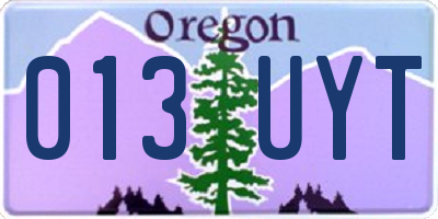 OR license plate 013UYT
