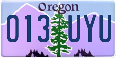 OR license plate 013UYU