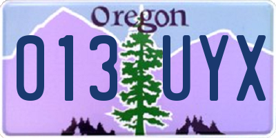 OR license plate 013UYX