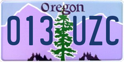 OR license plate 013UZC