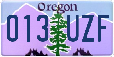 OR license plate 013UZF