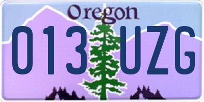 OR license plate 013UZG