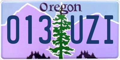 OR license plate 013UZI
