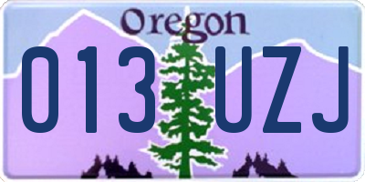 OR license plate 013UZJ