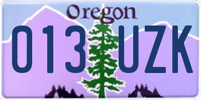 OR license plate 013UZK