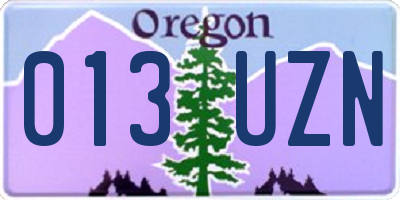 OR license plate 013UZN