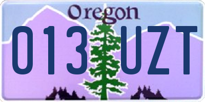 OR license plate 013UZT