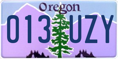 OR license plate 013UZY