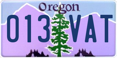 OR license plate 013VAT