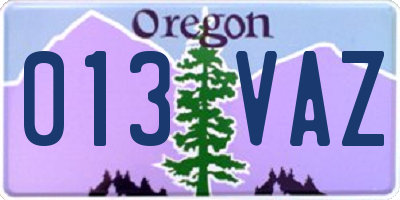 OR license plate 013VAZ