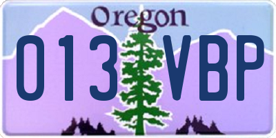 OR license plate 013VBP