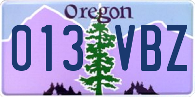 OR license plate 013VBZ