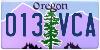 OR license plate 013VCA
