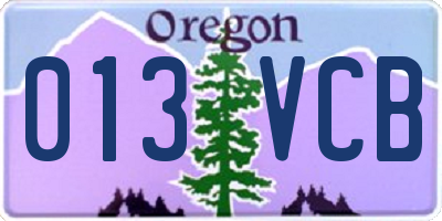 OR license plate 013VCB