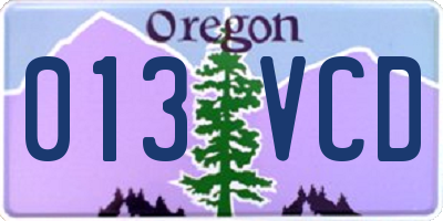 OR license plate 013VCD